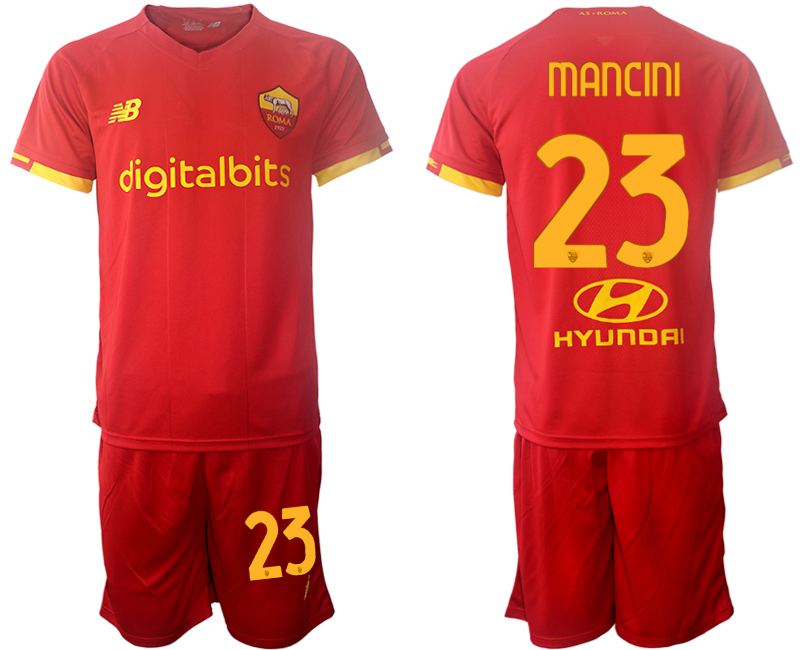 Cheap Men 2021-2022 Club AS Roma home red 23 Soccer Jersey